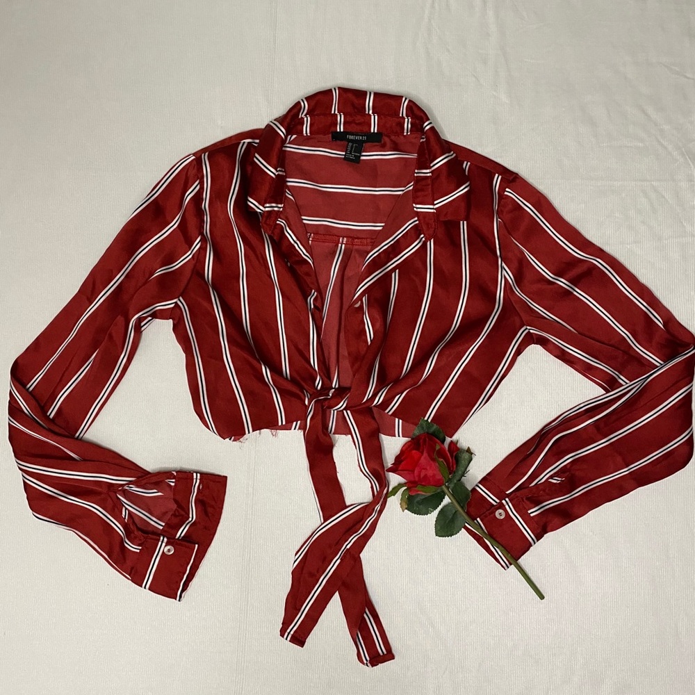 Red Tie Blouse